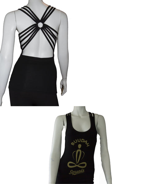 Buudah Squats Web Tank Print Black