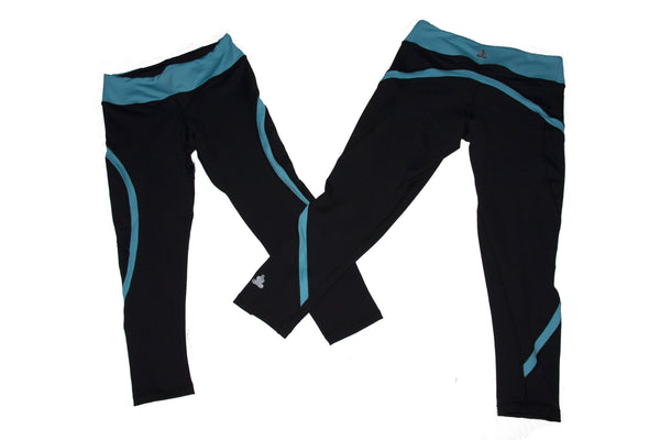 Curves Premium Capri 3/4 length Teal Black