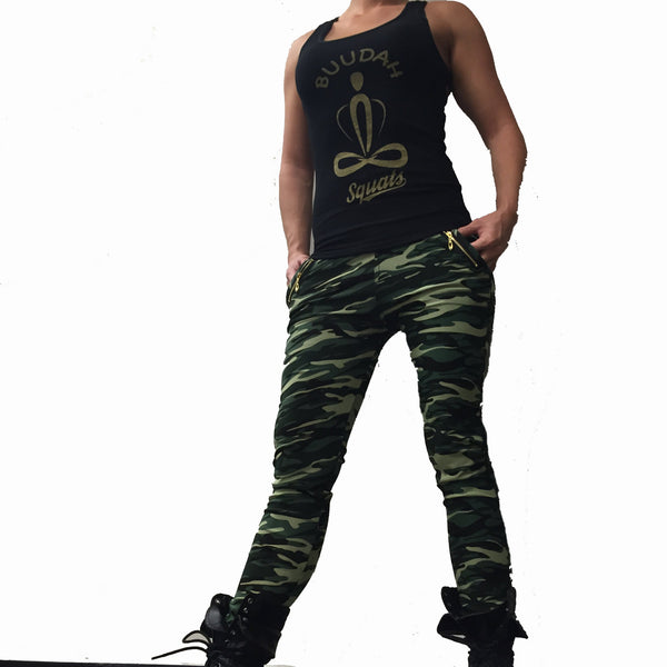 Buudah Squats Web Tank Print Black
