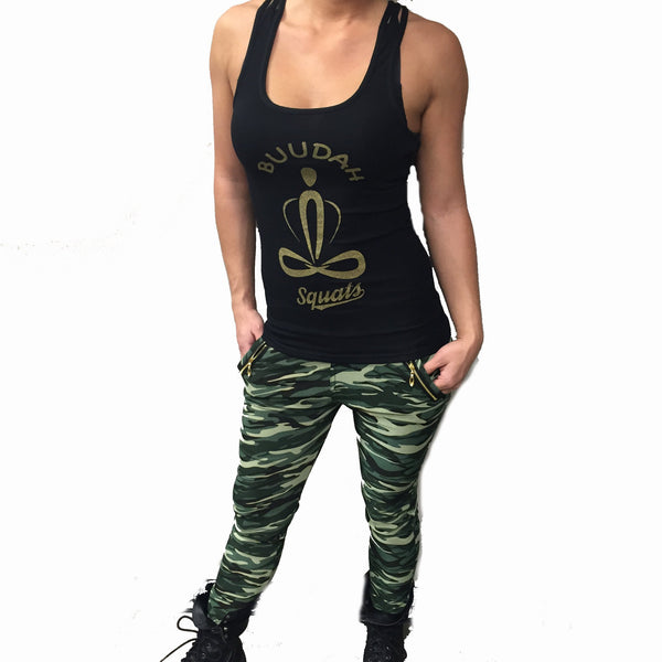Buudah Squats Web Tank Print Black