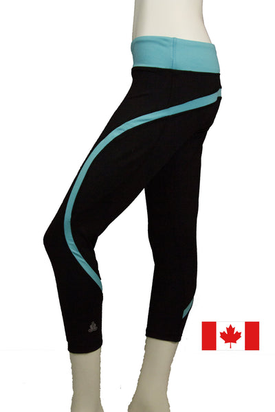Curves Premium Capri 3/4 length Teal Black