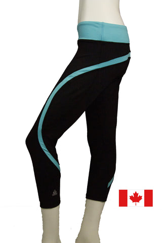 Curves Premium Capri 3/4 length Teal Black
