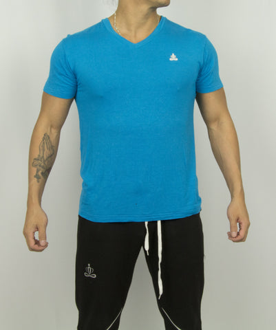 Buudah Bamboo Casual V Neck blue