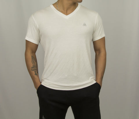 Buudah Bamboo Casual V Neck white